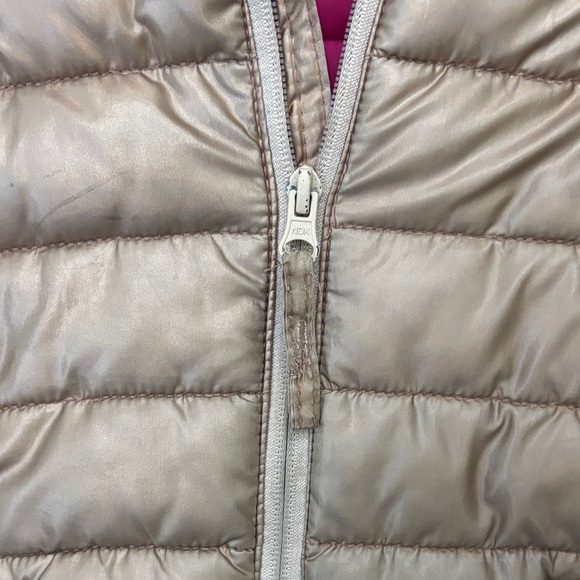 Kids Rose Gold Puffer Jacket with Pink Lining - Picture 3 of 7
